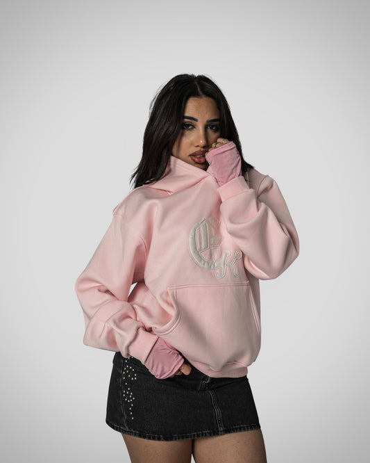 pink hoodie