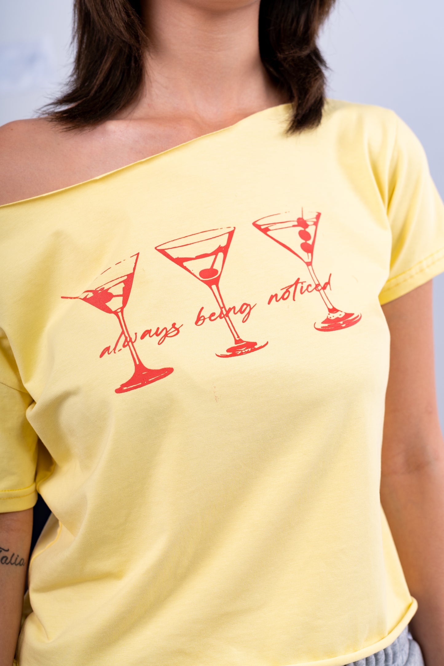 martini yellow off shoulder