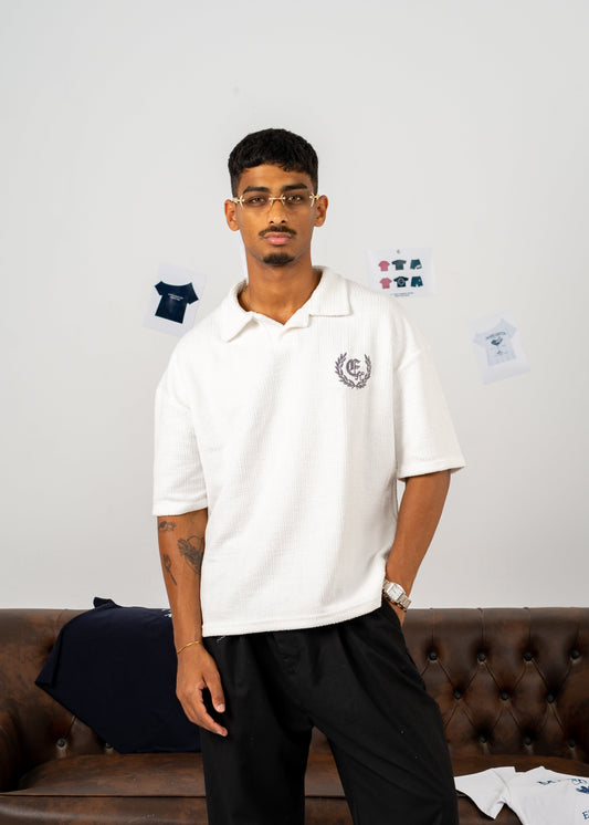 white polo T-shirt