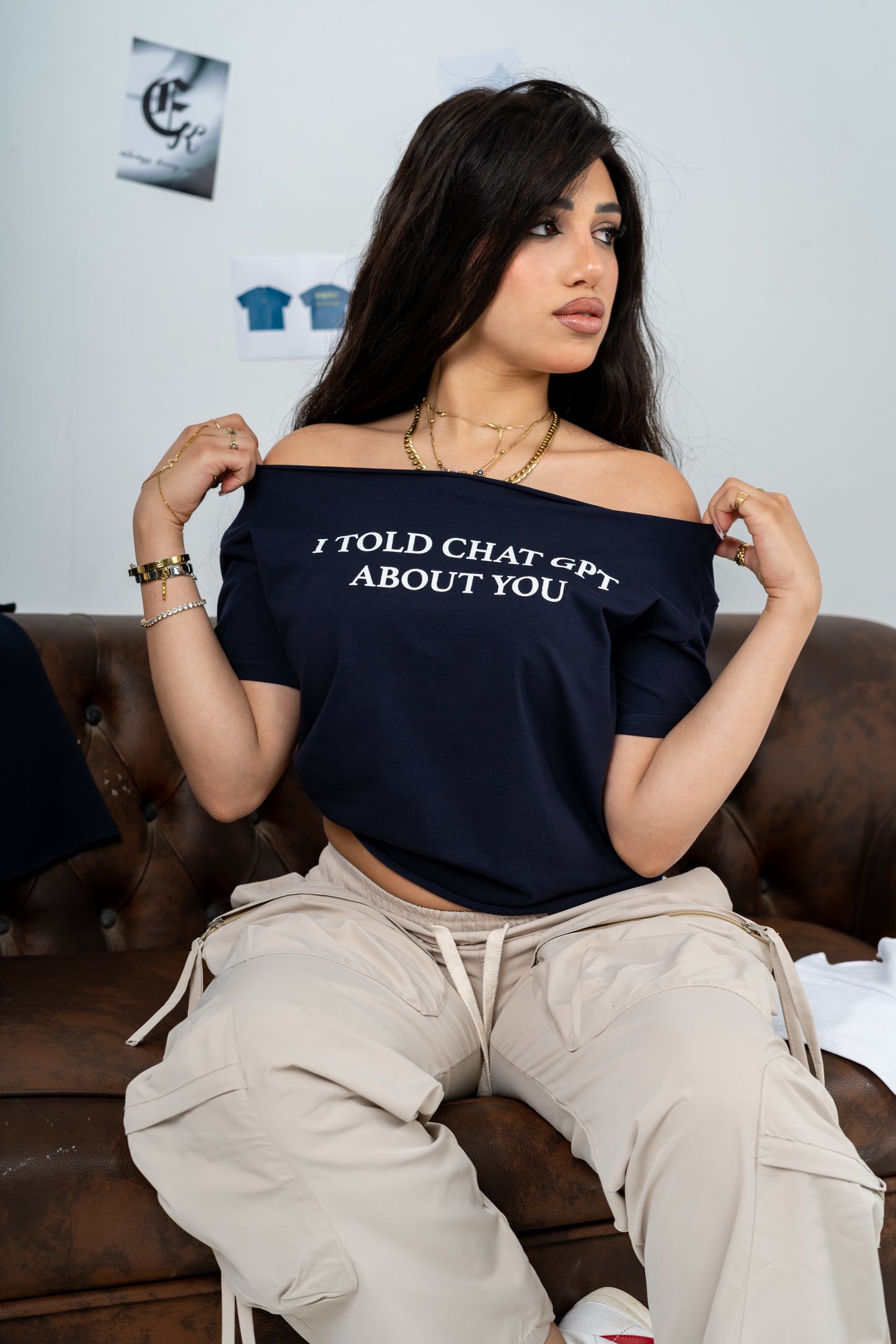 chatgpt navy off shoulder