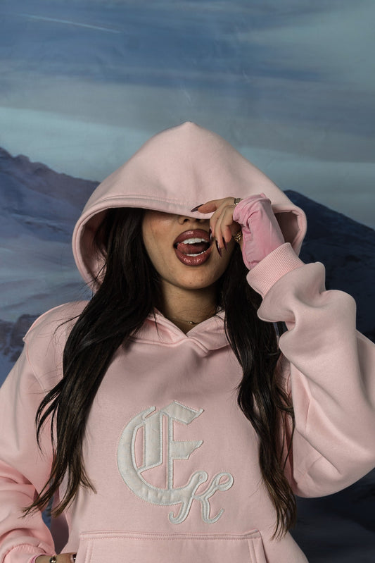 pink hoodie